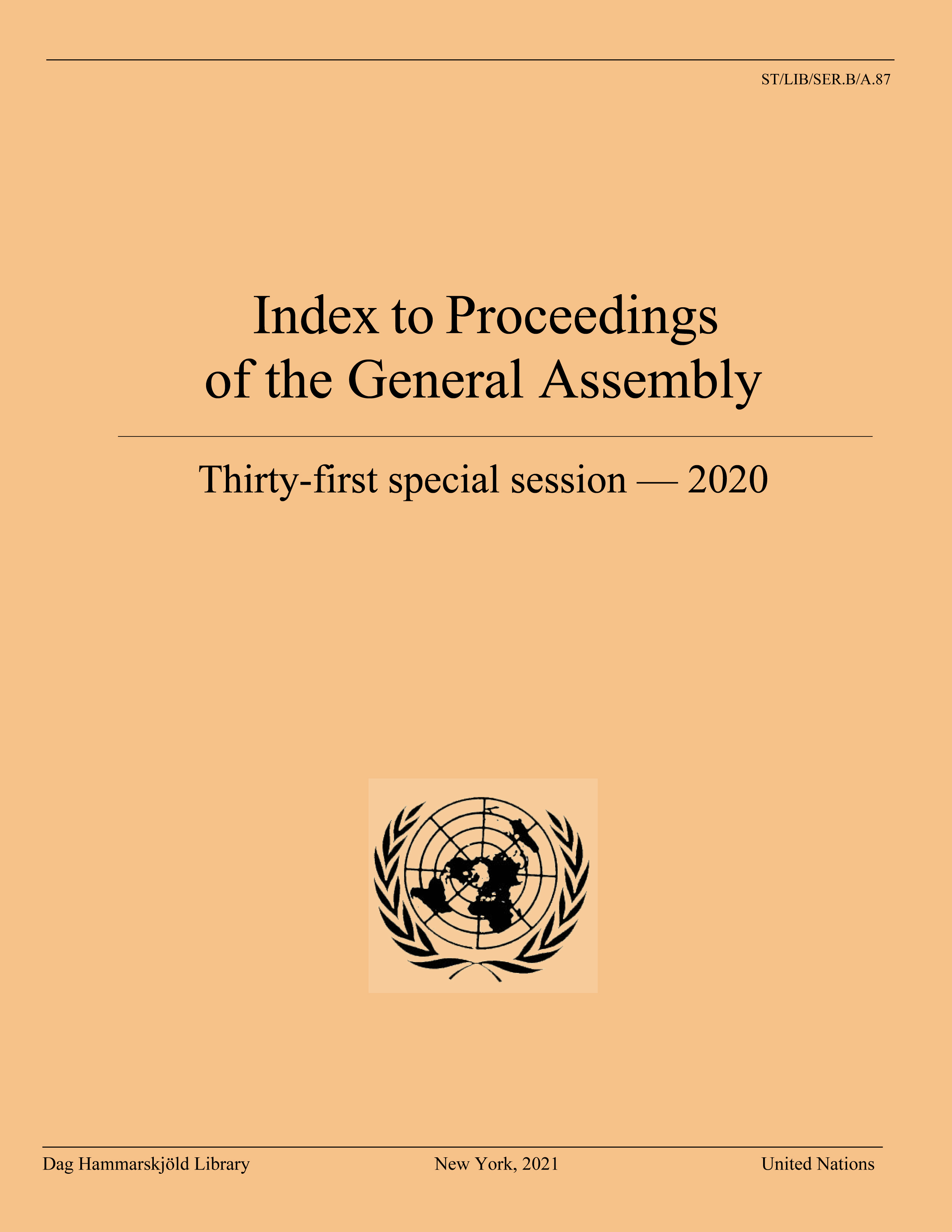 image of Index to Proceedings of the General Assembly 2020