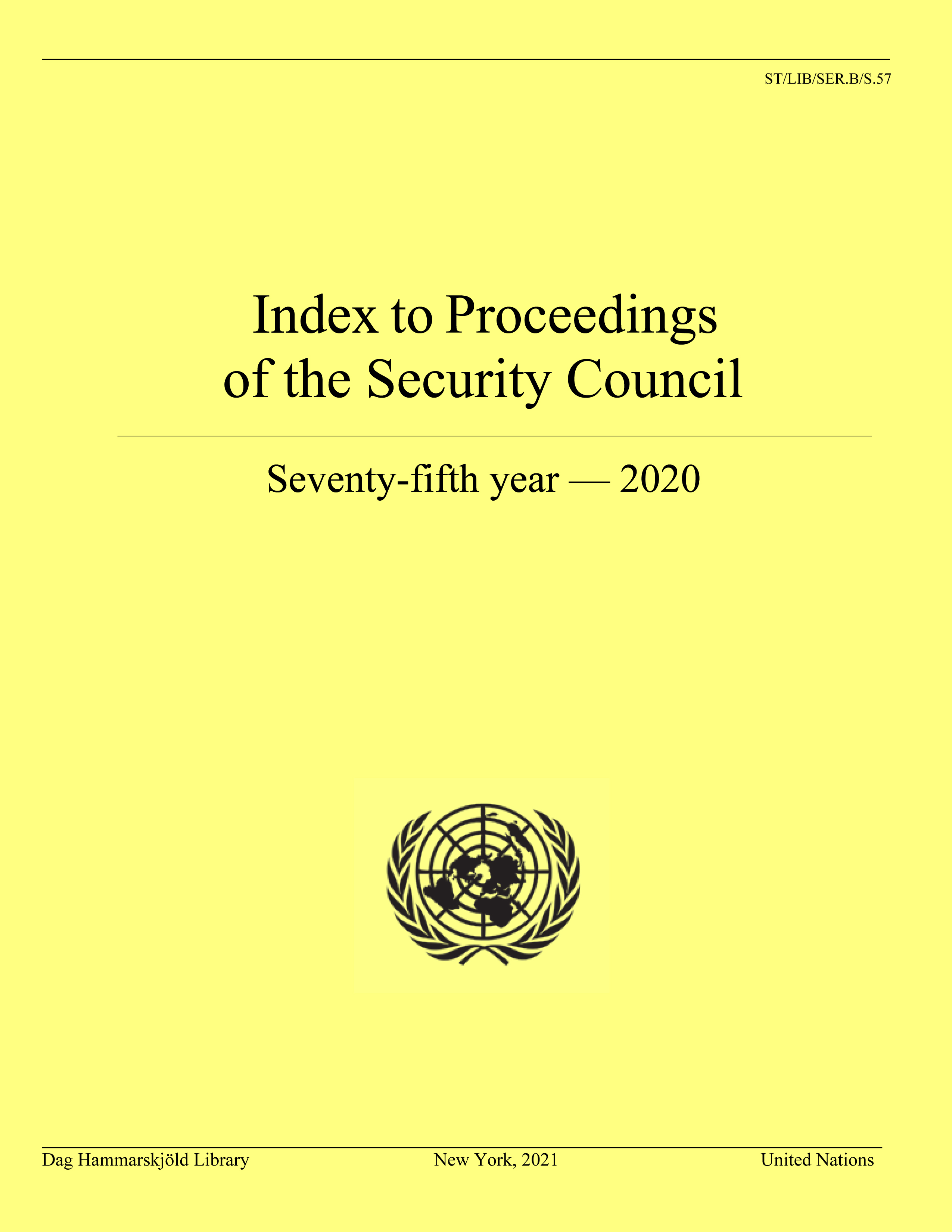 image of Index to Proceedings of the Security Council: Seventy-fifth Year, 2020
