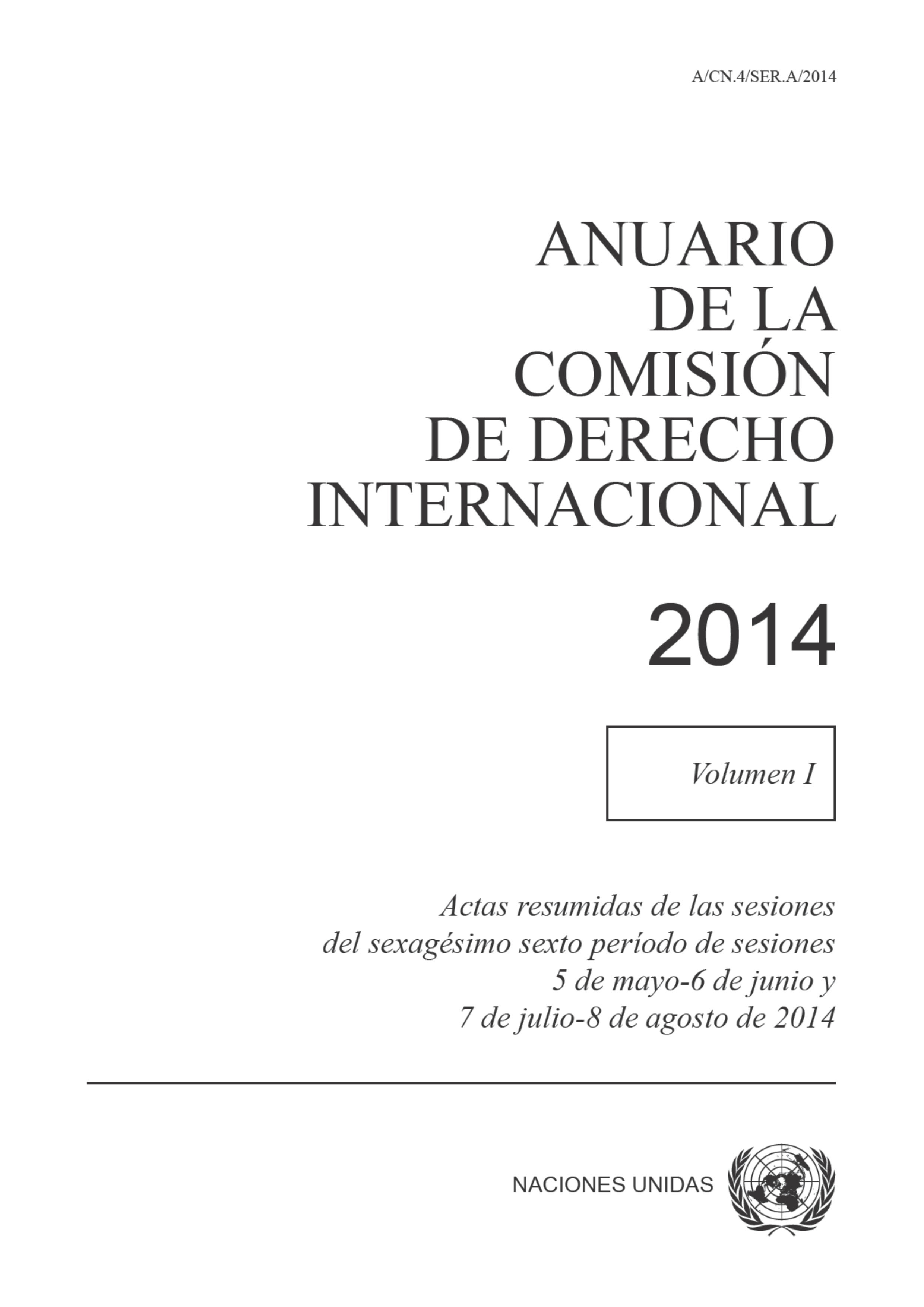 image of Anuario de la Comisión de Derecho Internacional 2014, Vol. I