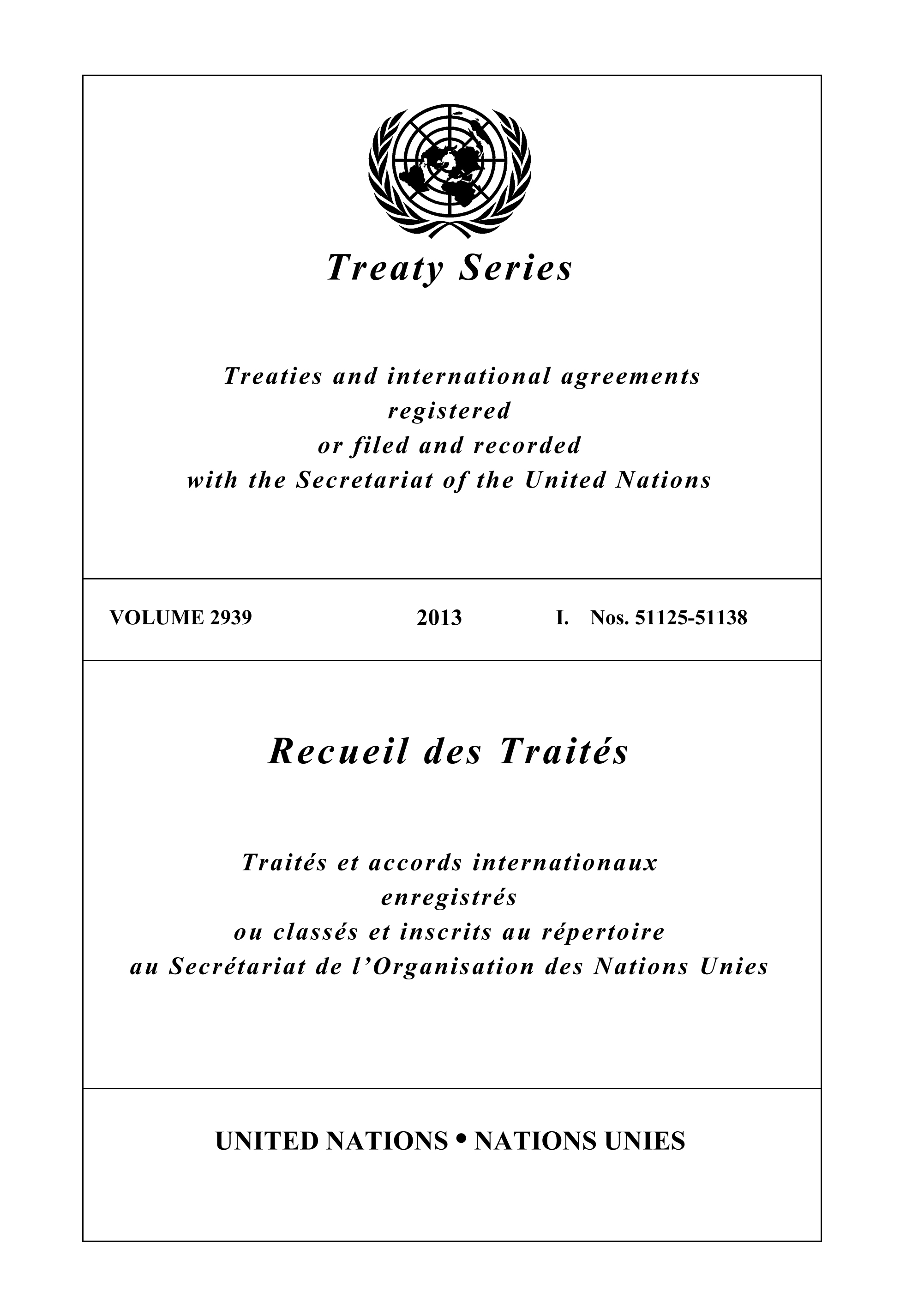 image of Recueil des Traités 2939