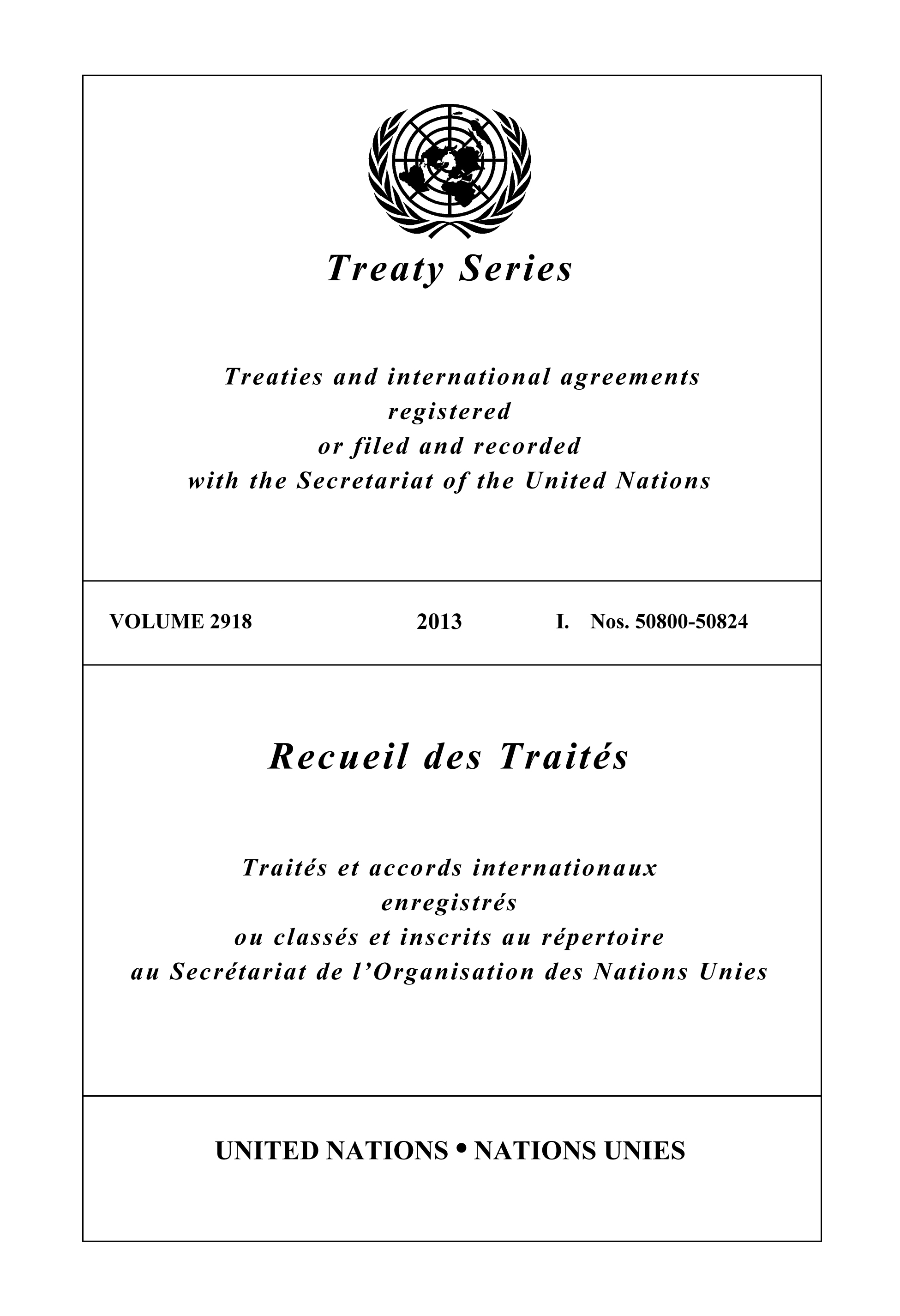 image of Treaty Series 2918