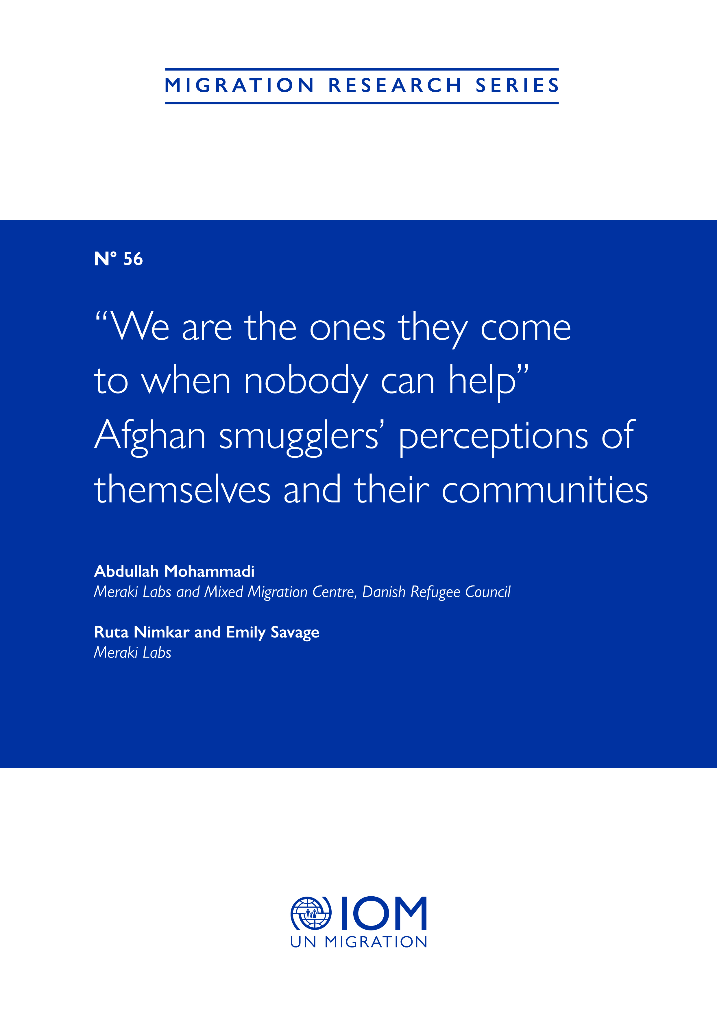 image of “We Are the Ones They Come to When Nobody Can Help” Afghan Smugglers' Perceptions of Themselves and Their Communities