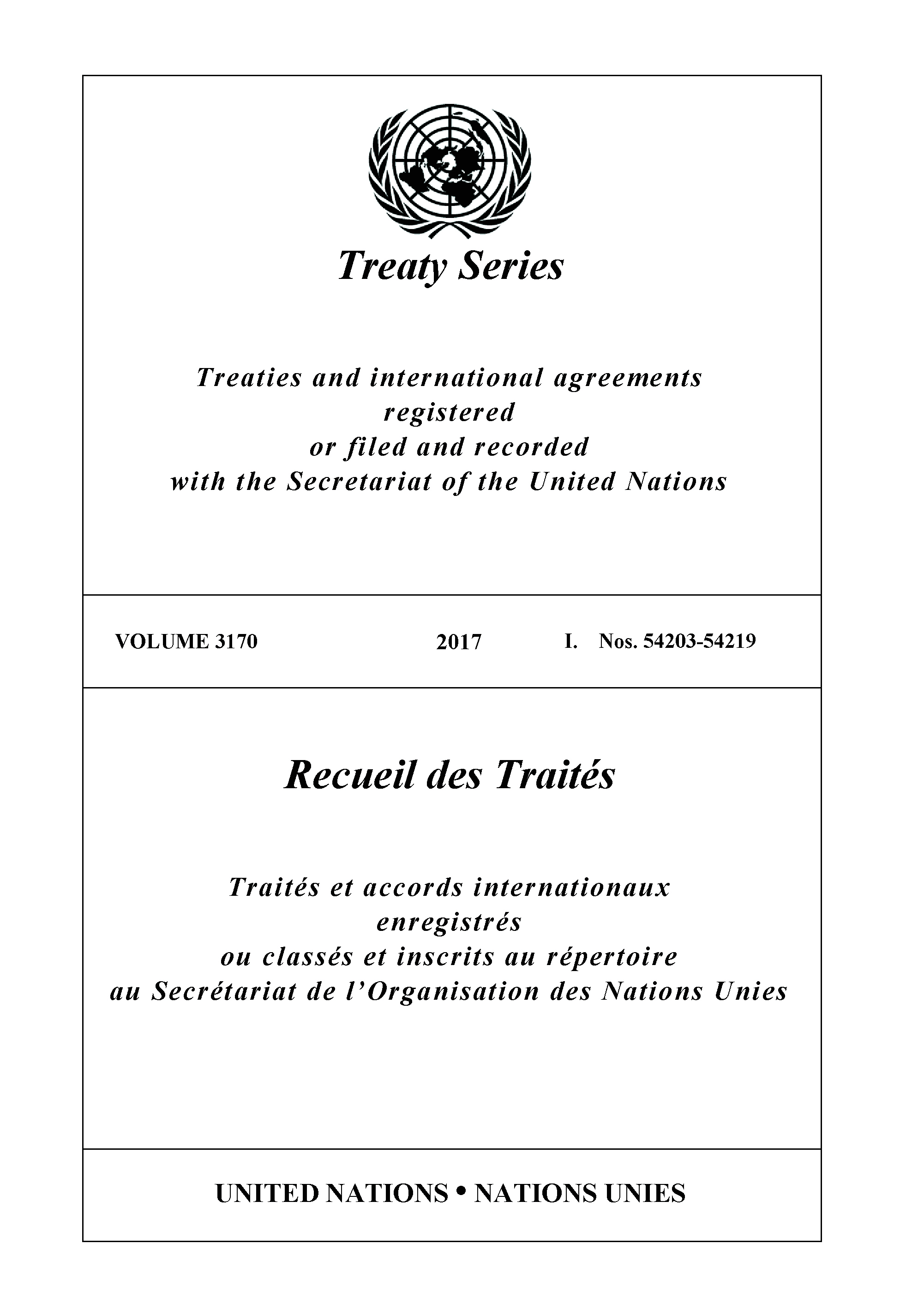 image of Treaty Series 3170