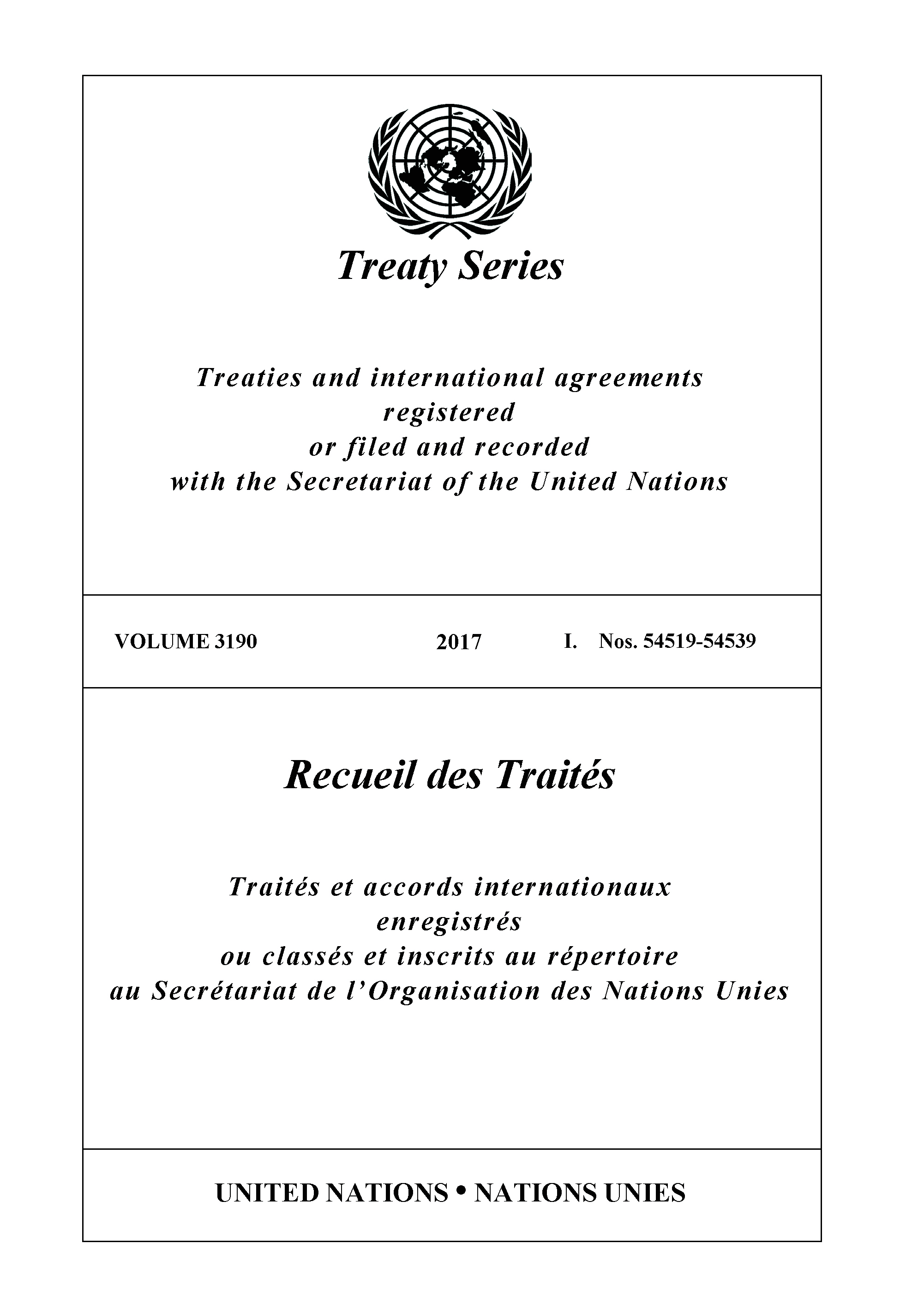 image of Treaty Series 3190