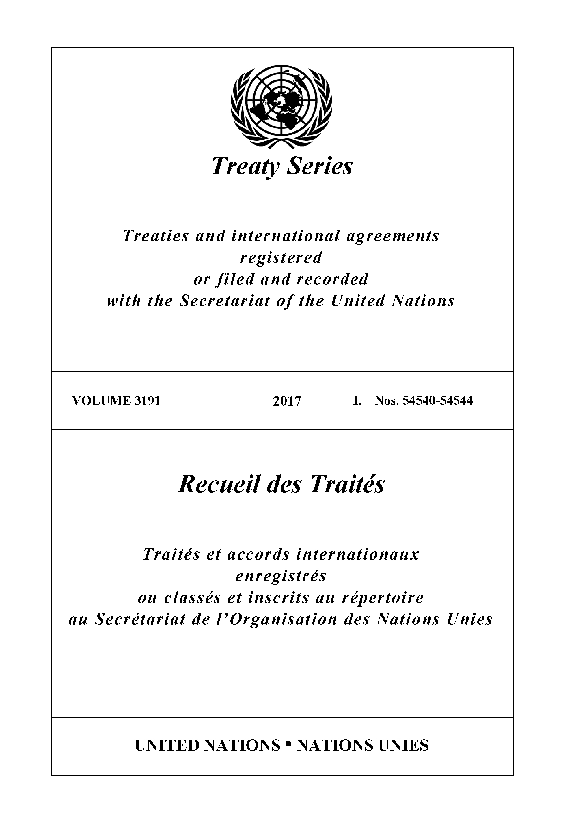 image of Treaty Series 3191