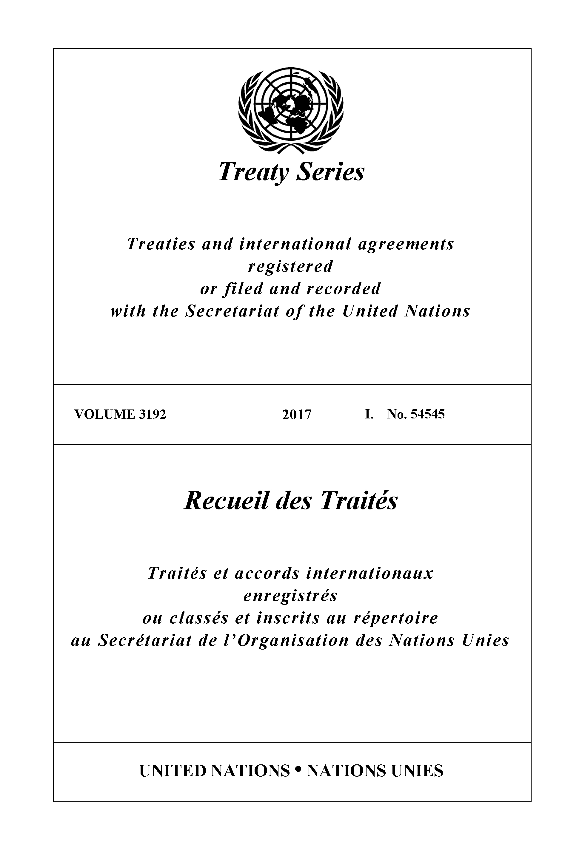 image of Treaty Series 3192