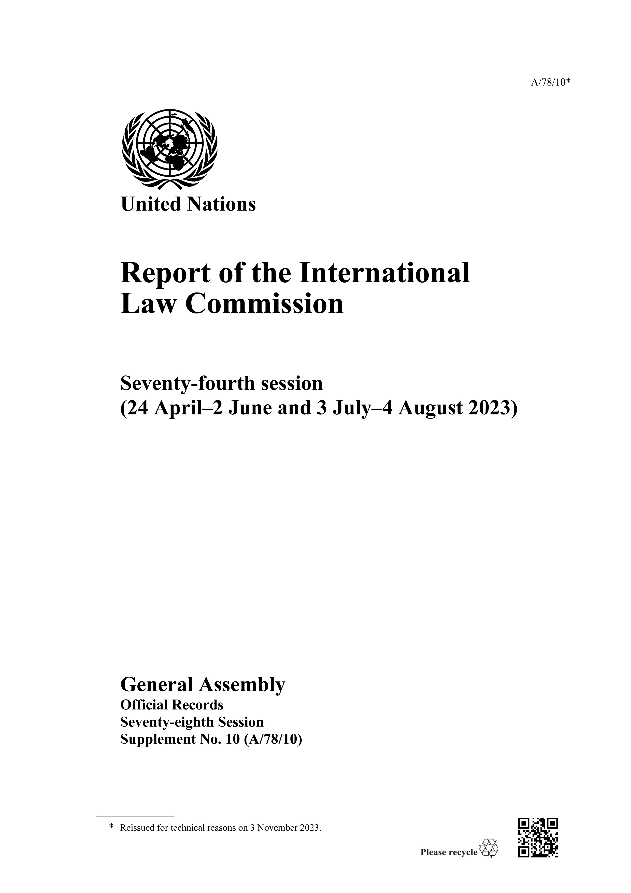 image of Report of the International Law Commission