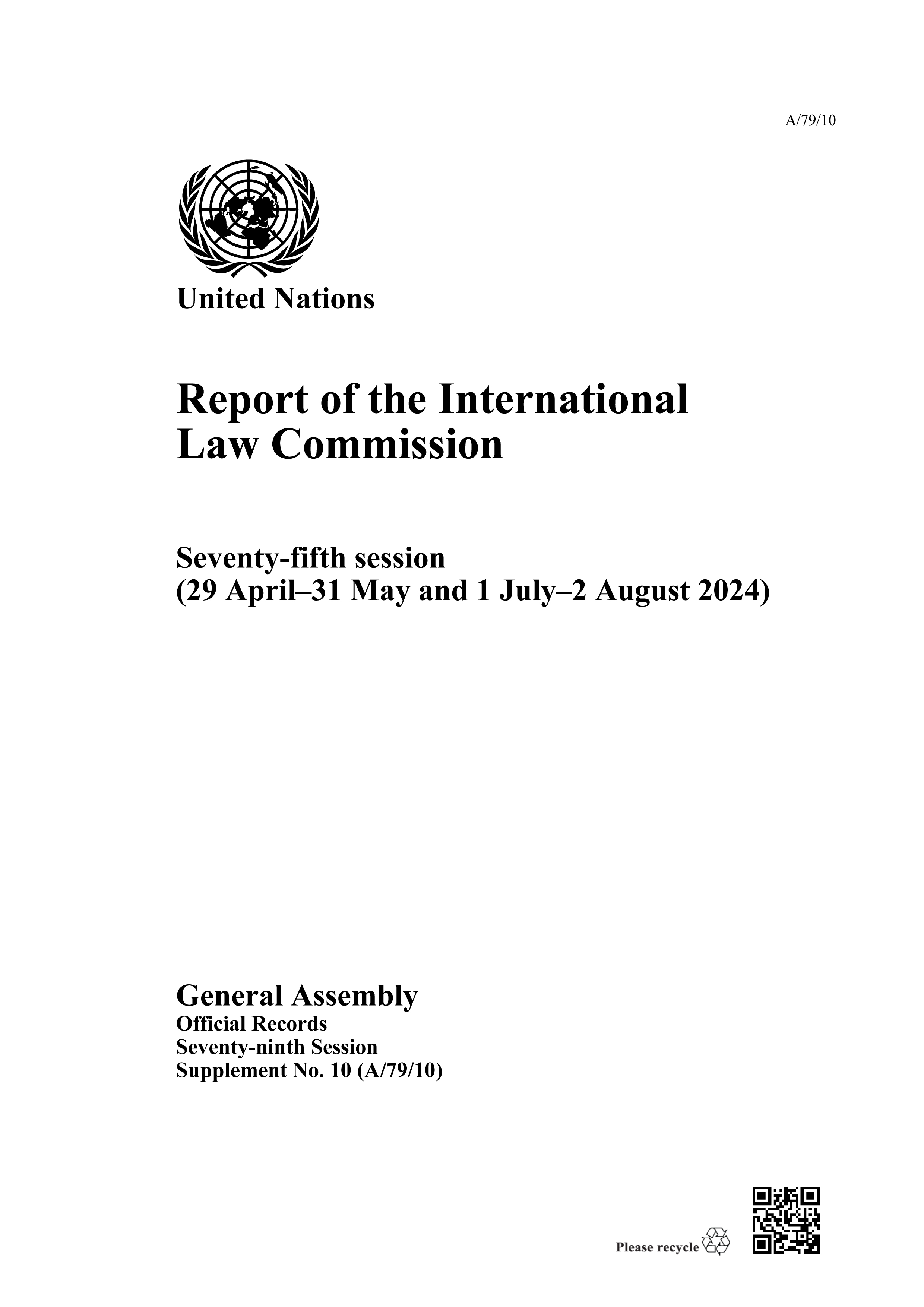 image of Report of the International Law Commission