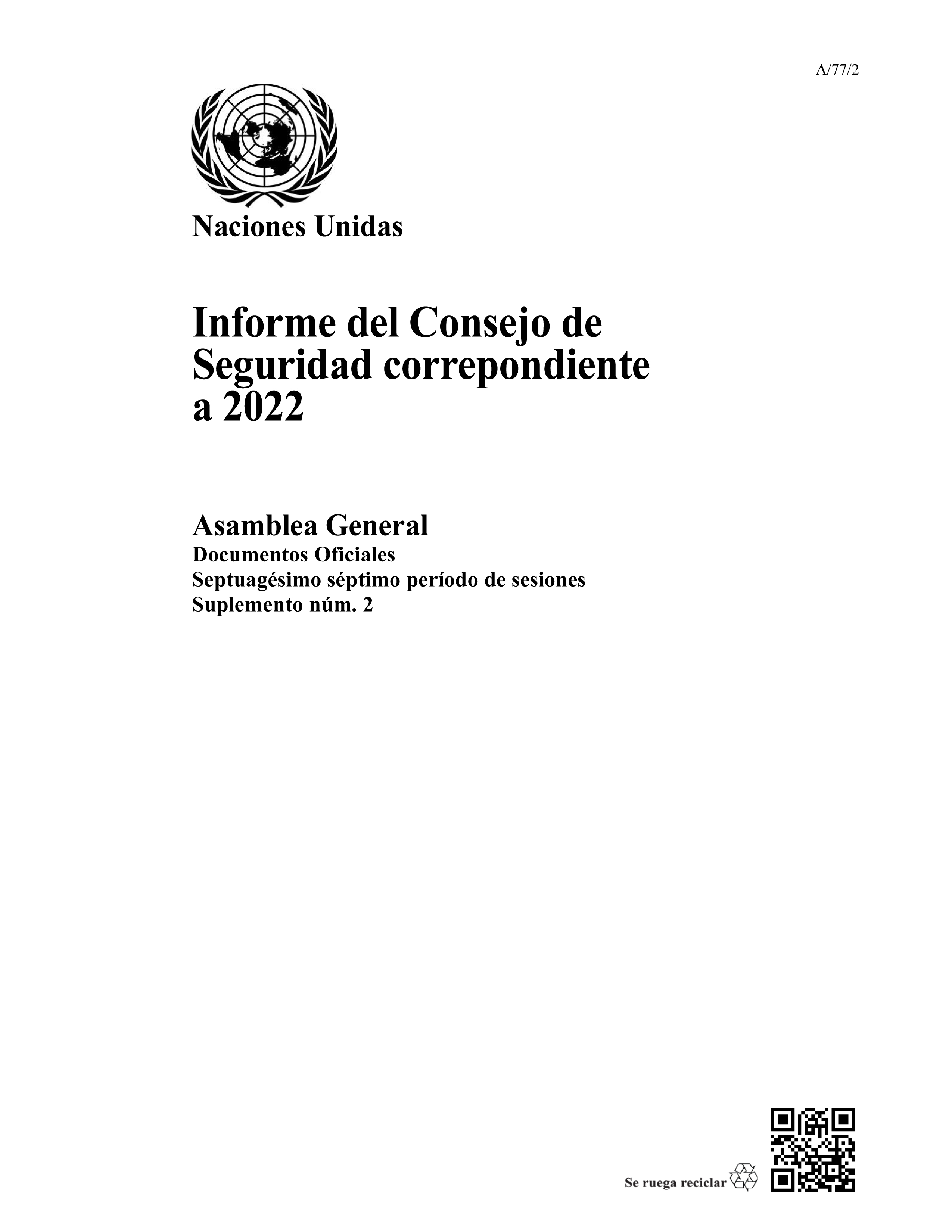image of Informe del Consejo de Seguridad correspondiente a 2022 image of Informe del Consejo de Seguridad correspondiente a 2022