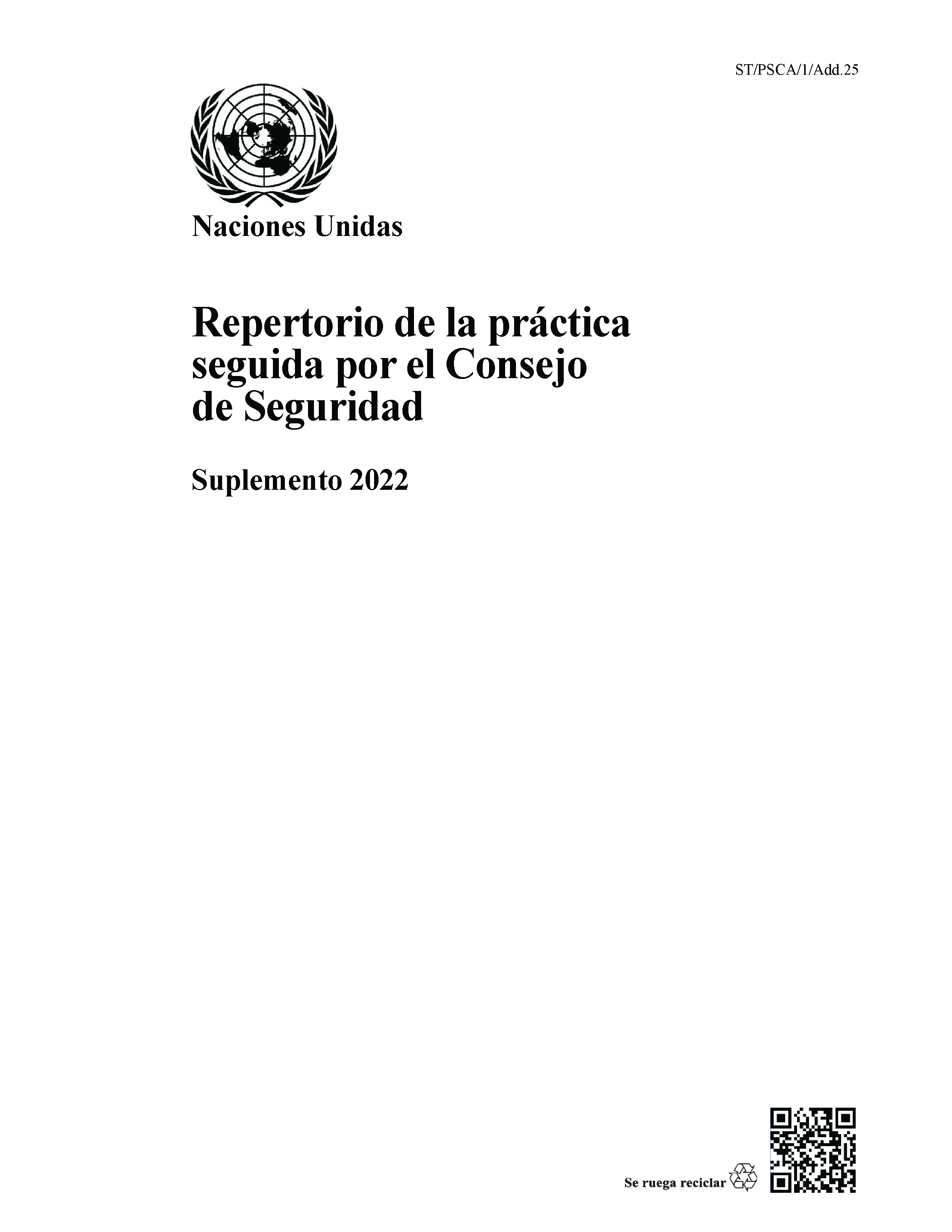 image of Repertorio de la práctica seguida por el Consejo de Seguridad: Suplemento 2022 image of Repertorio de la práctica seguida por el Consejo de Seguridad: Suplemento 2022