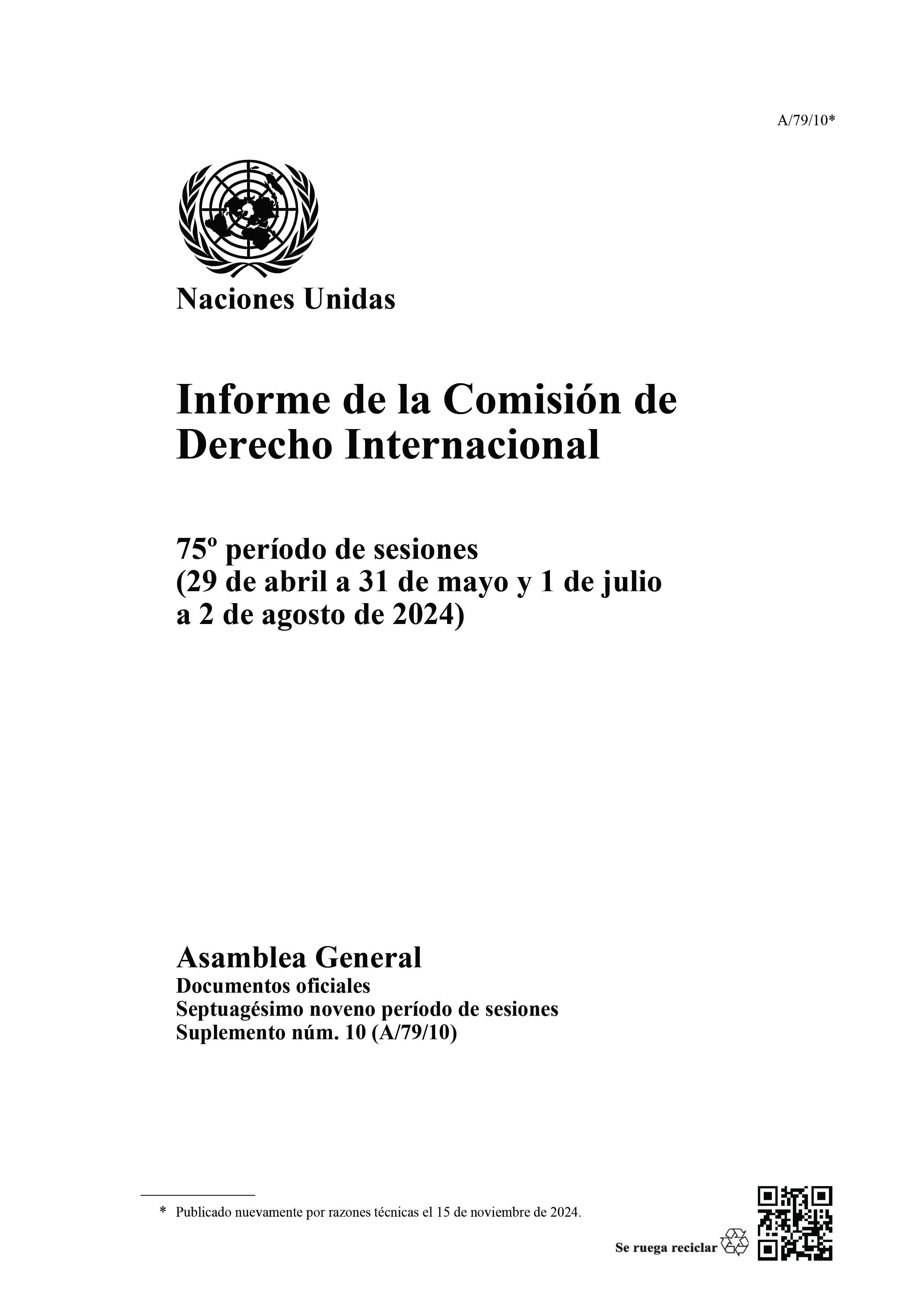 image of Informe de la Comisión de Derecho Internacional image of Informe de la Comisión de Derecho Internacional
