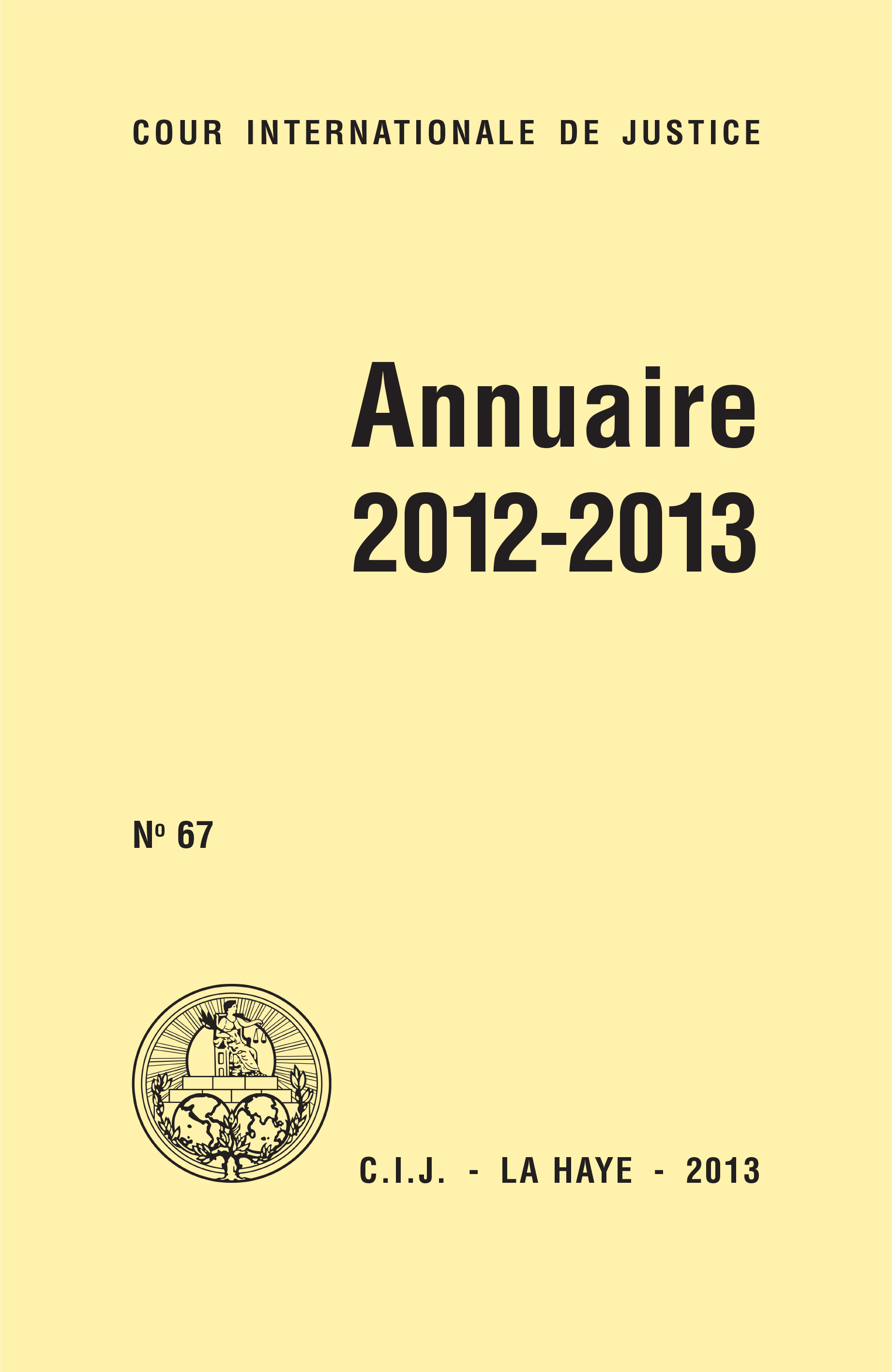 image of Cour Internationale de Justice Annuaire 2012-2013