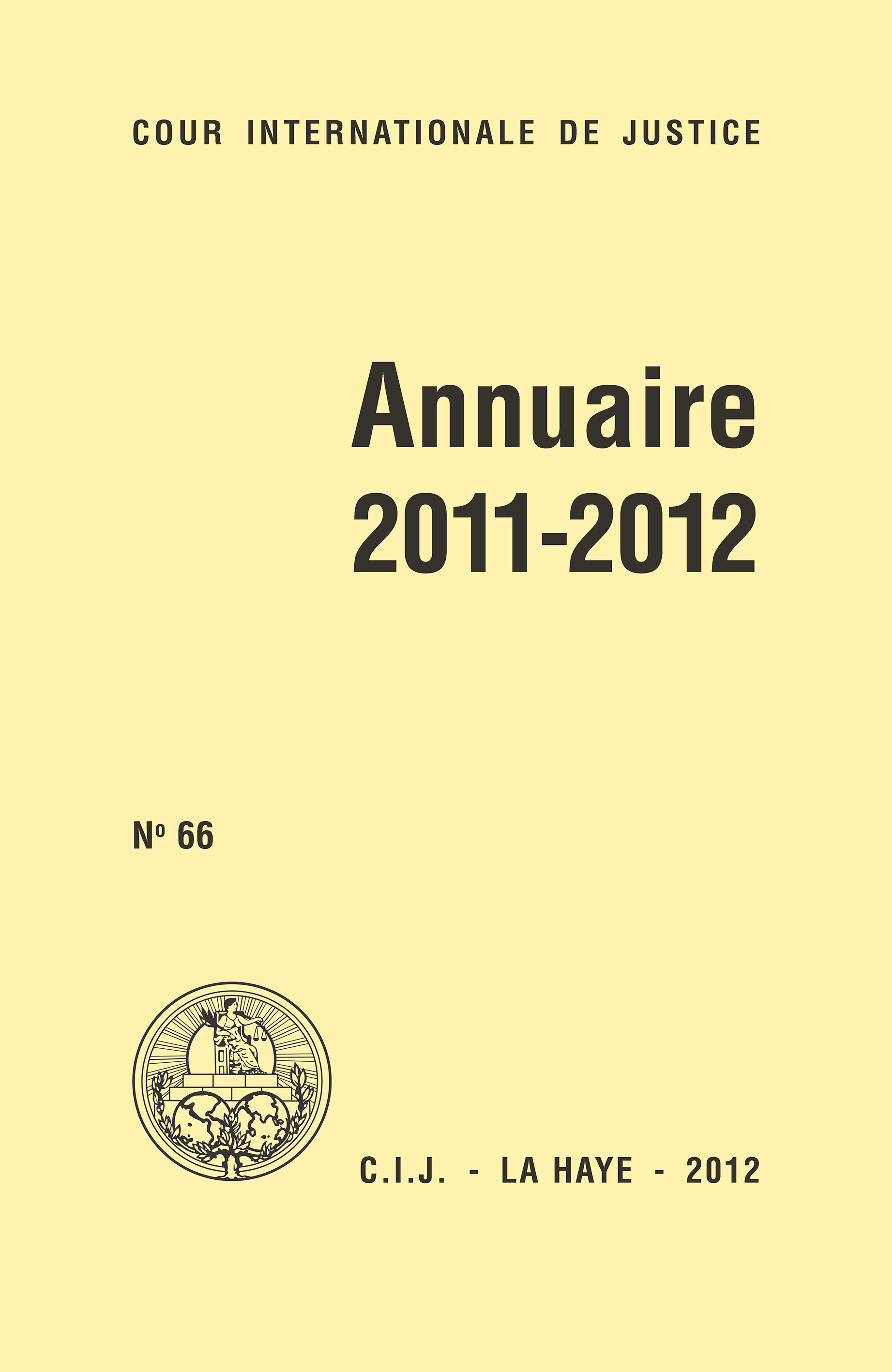 image of Cour Internationale de Justice Annuaire 2011-2012