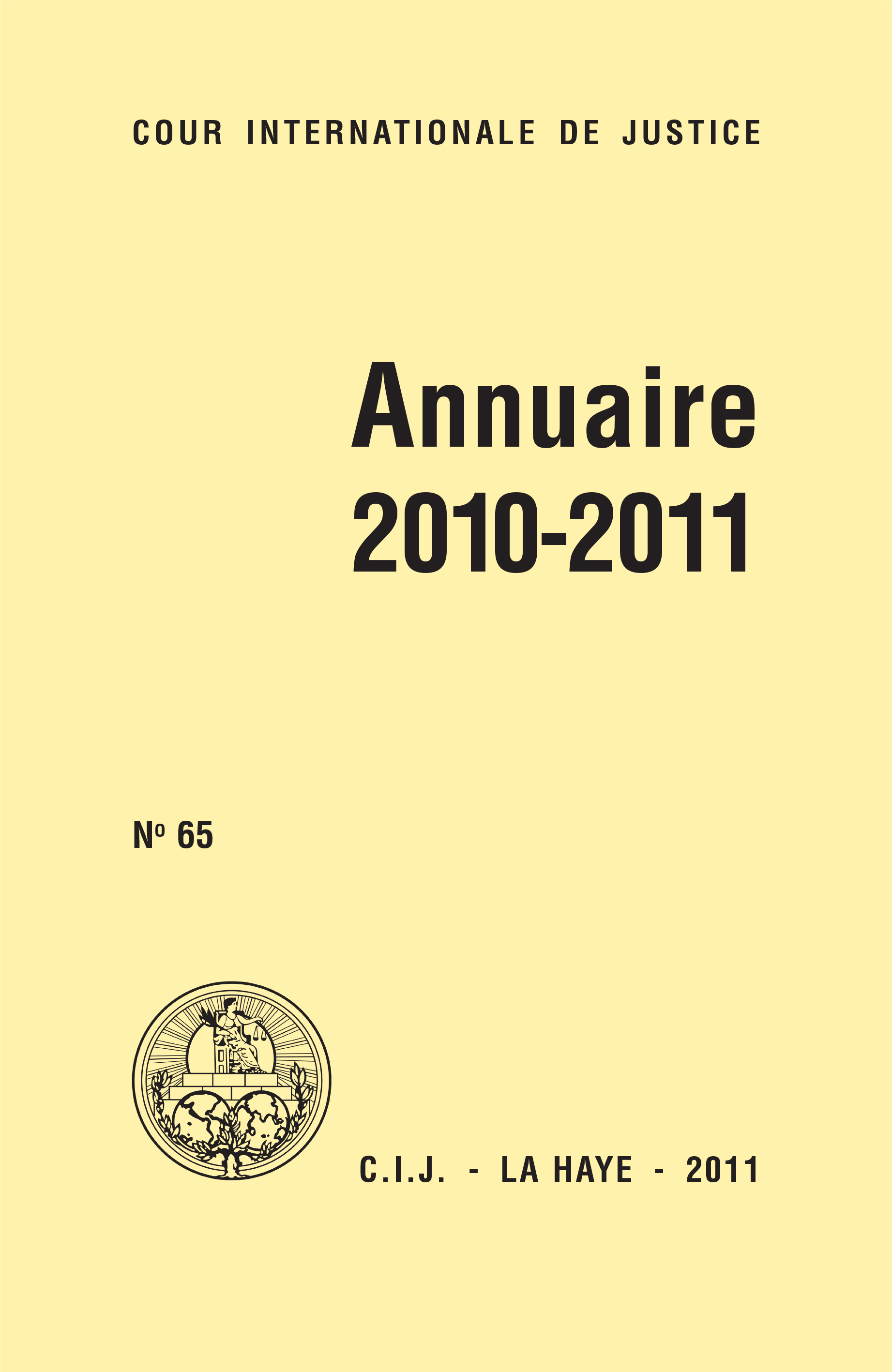 image of Cour Internationale de Justice Annuaire 2010-2011