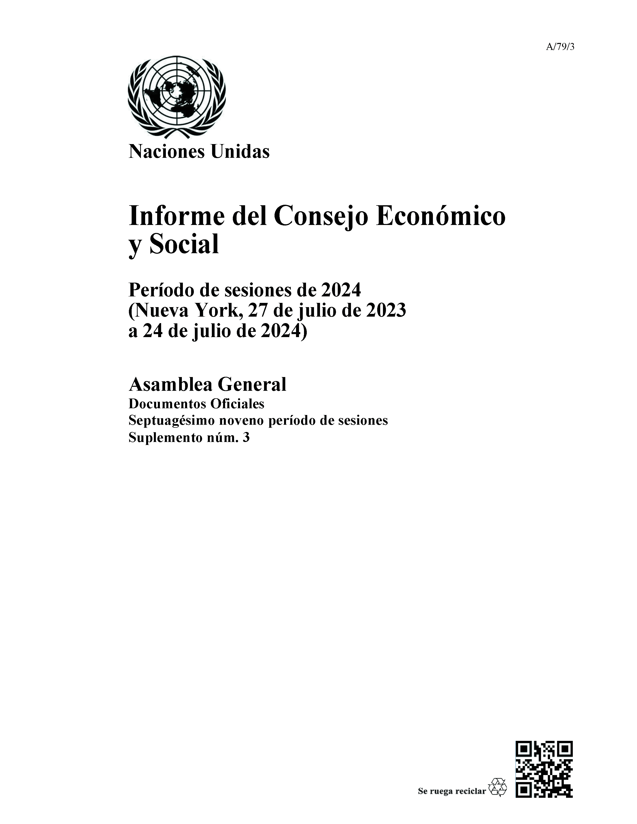 image of Informe del Consejo Económico y Social: Período de sesiones de 2024 image of Informe del Consejo Económico y Social: Período de sesiones de 2024
