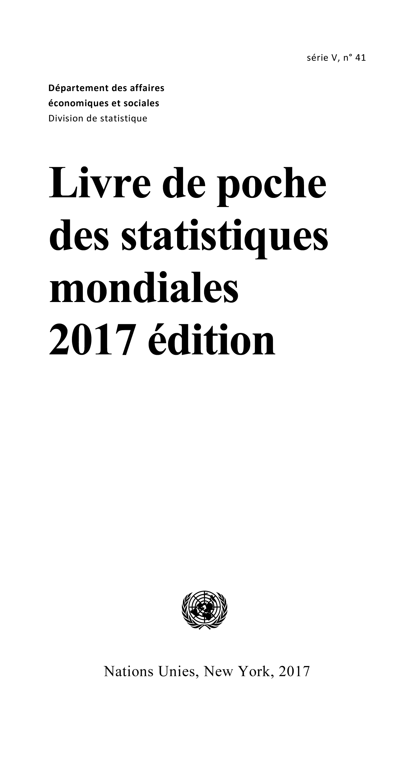 image of Livre de poche des statistiques mondiales 2017