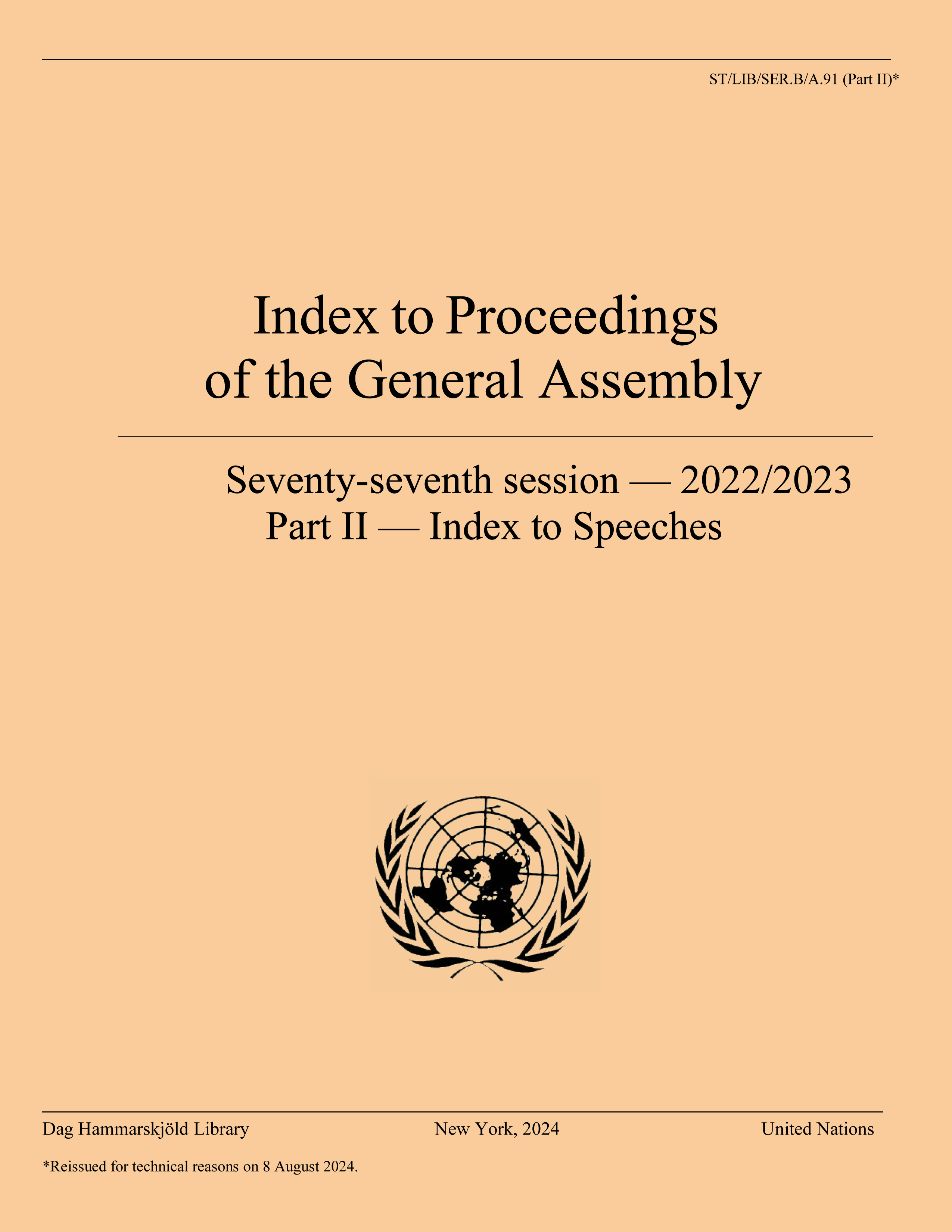 image of Index to Proceedings of the General Assembly 2022/2023