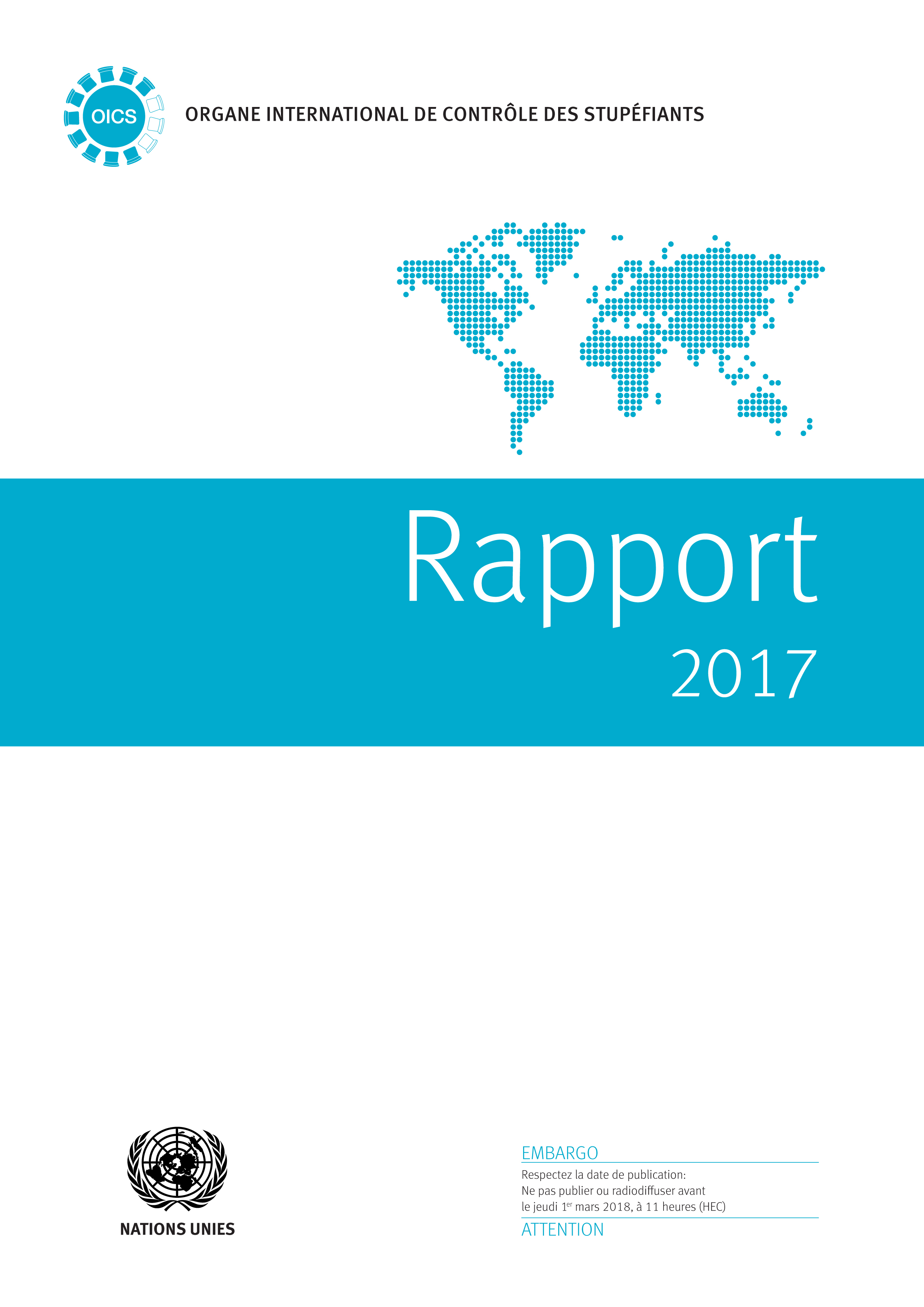 image of Rapport de l'Organe international de contrôle des stupéfiants pour 2017