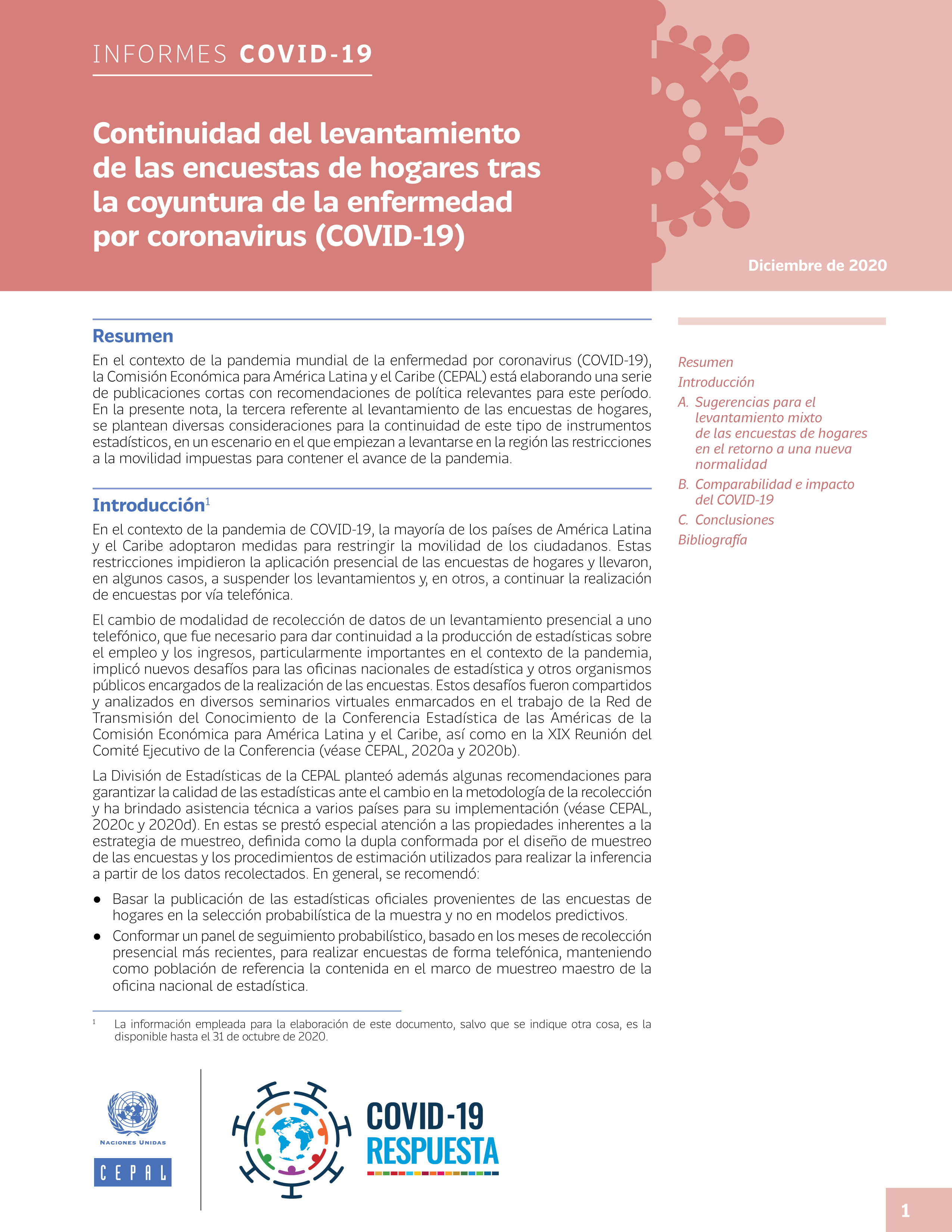 image of Continuidad del levantamiento de las encuestas de hogares tras la coyuntura de la enfermedad por coronavirus (COVID-19)