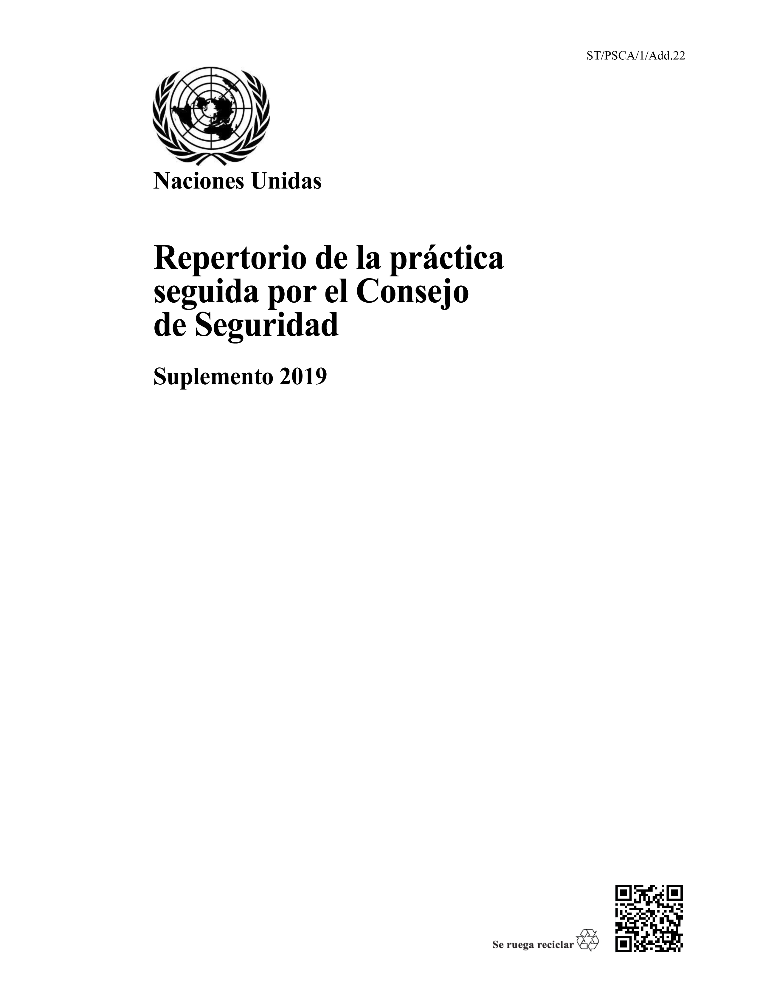 image of Repertorio de la práctica seguida por el Consejo de Seguridad: Suplemento 2019 image of Repertorio de la práctica seguida por el Consejo de Seguridad: Suplemento 2019