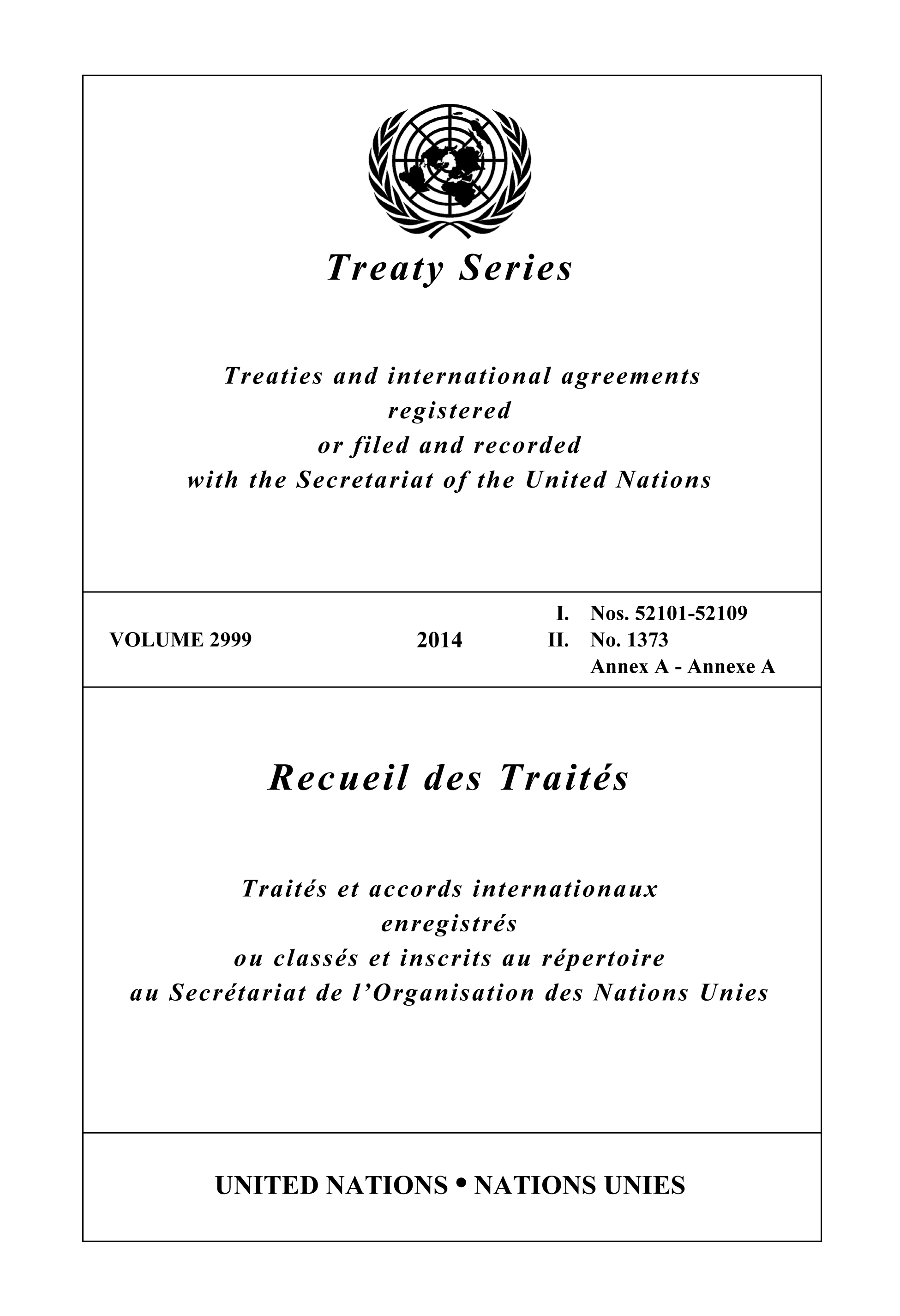 image of Treaty Series 2999