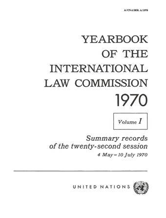 image of Yearbook of the International Law Commission 1970, Vol. I