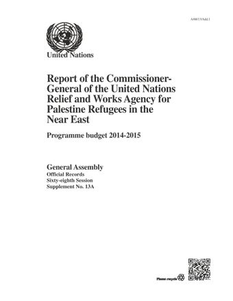 image of Report of the commissioner-general of the United Nations relief and works agency for palestine refugees in the near East