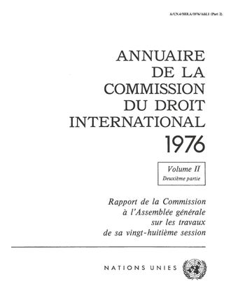 image of Annuaire de la Commission du Droit International 1976, Vol. II, Partie 2