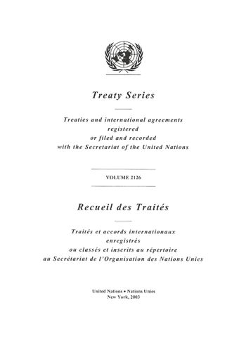 image of Treaty Series 2126