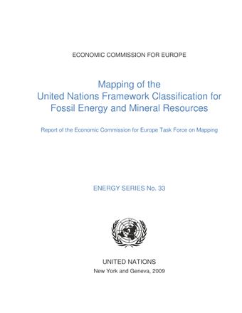 image of Mapping of the United Nations Framework Classification for Fossil Energy and Mineral Resources