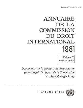 image of Annuaire de la Commission du Droit International 1981, Vol. II, Partie 1