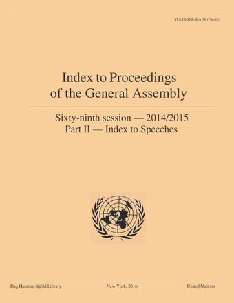 image of Index to Proceedings of the General Assembly 2014/2015