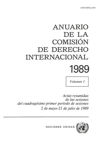 image of Actas resumidas de las sesiones del 41.° período de sesiones Celebrado en ginebra del 2 de mayo al 21 de julio de 1989