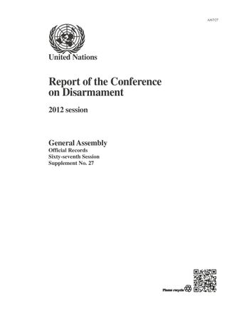 image of Report of the Conference on Disarmament: 2012 Session