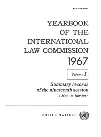 image of Yearbook of the International Law Commission 1967, Vol. I