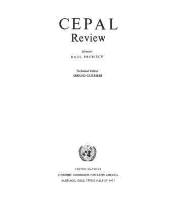 CEPAL Review No. 3, First Half of 1977