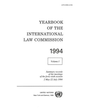 image of Yearbook of the International Law Commission 1994, Vol. I