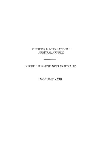 image of Reports of International Arbitral Awards, Vol. XXIII