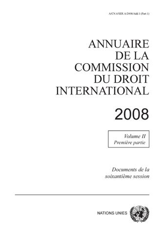image of Annuaire de la commission du droit international 2008, Vol. II, Partie 1