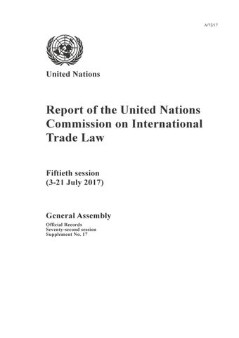 image of Report of the United Nations Commission on International Trade Law