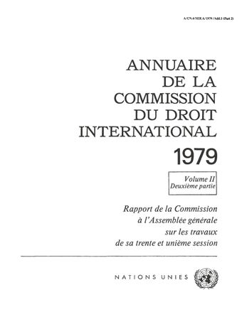 image of Annuaire de la Commission du Droit International 1979, Vol. II, Partie 2