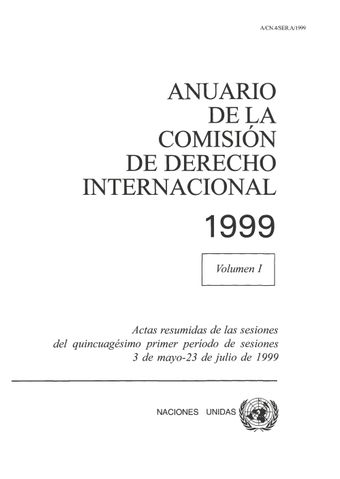 image of Anuario de la Comisión de Derecho Internacional 1999, Vol. I