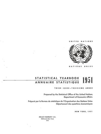 image of Statistical Yearbook 1951, Third Issue