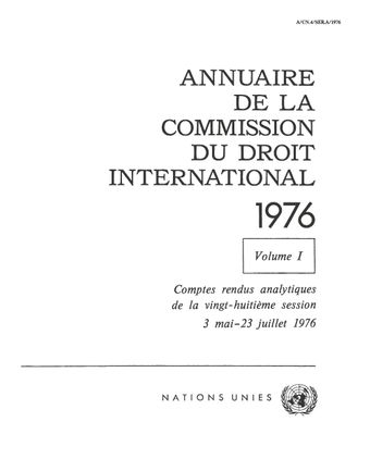 image of Annuaire de la Commission du Droit International 1976, Vol. I