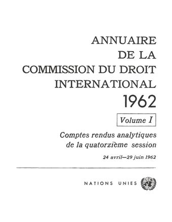 image of Annuaire de la Commission du Droit International 1962, Vol. I