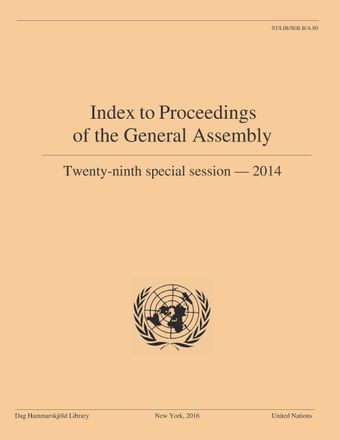 image of Index to Proceedings of the General Assembly 2014