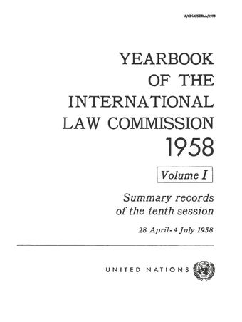 image of Yearbook of the International Law Commission 1958, Vol. I