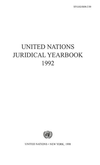 image of United Nations Juridical Yearbook 1992