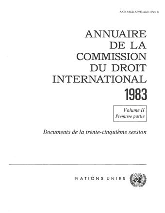 image of Annuaire de la Commission du Droit International 1983, Vol. II, Partie 1