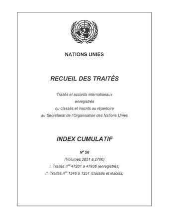 image of Recueil des Traités Index Cumulatif No. 50